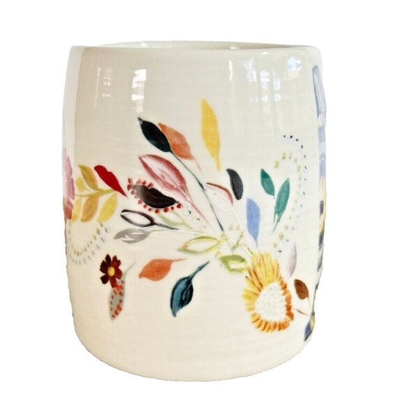 Anthropologie Petal Palette Mug Monogram “N” Starla M Halfmann Ceramic Floral - Picture 2 of 8